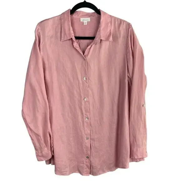 J Jill Love Linen Button Down Size L - Picture 1 of 6